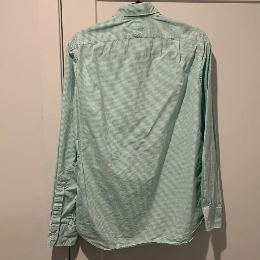J. Crew Slim Fit Men’s Mint Green Gingham Cotton Shirt